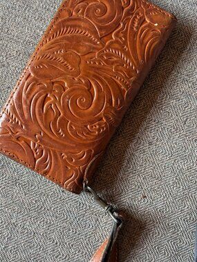 Patricia Nash leather brown organizer wallet